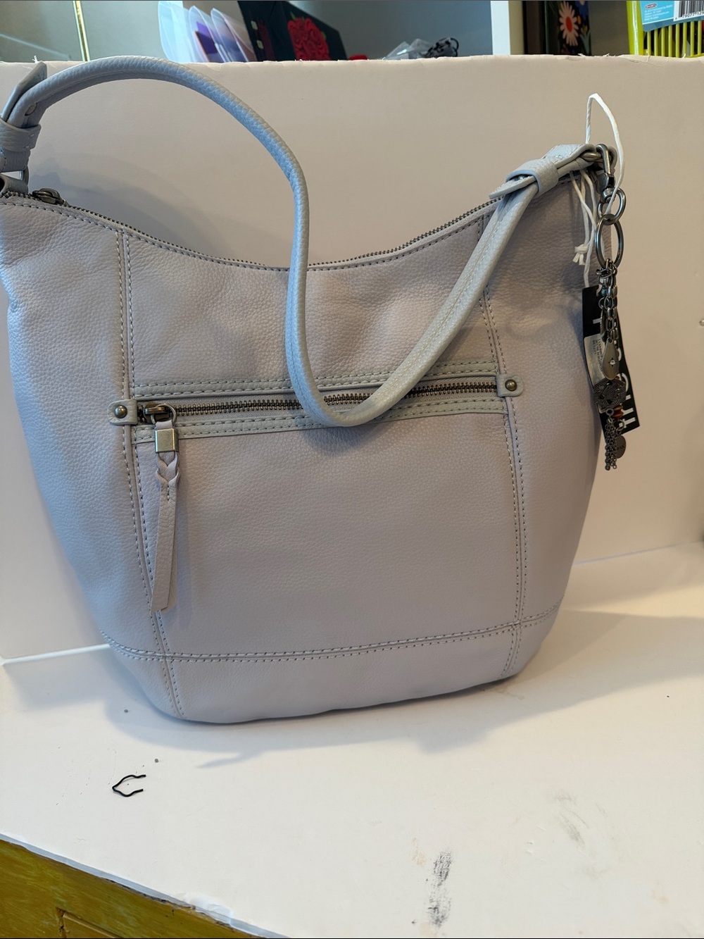 The Sak light blue  Pebbled Leather Shoulder Bag